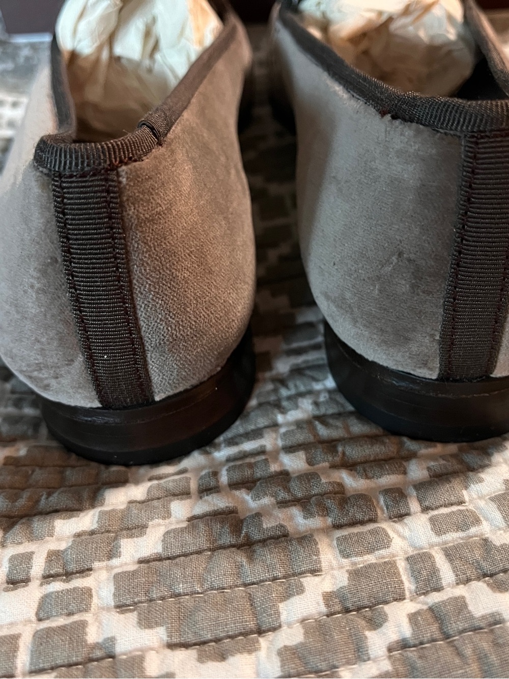 Gracie by Stubbs and Wootton Embroidered Velvet Loafers in Brown size 8 - Picture 7 of 11